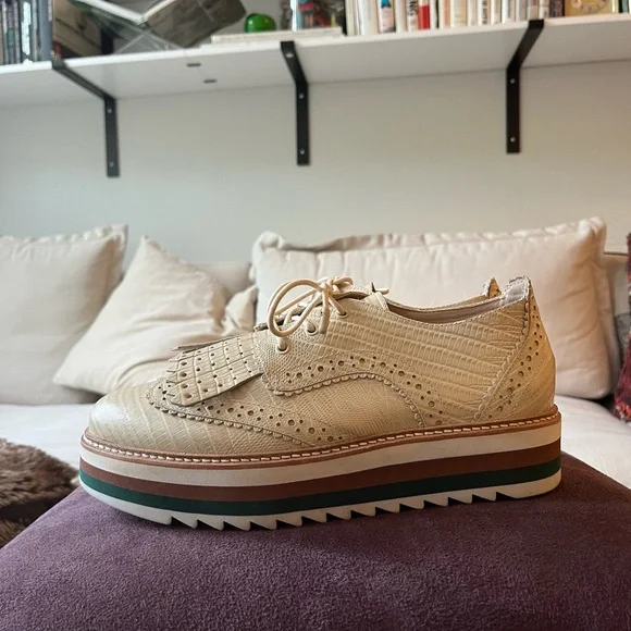 Zimmermann Cream Platform with Brogue Detailing - Picture 5 of 8